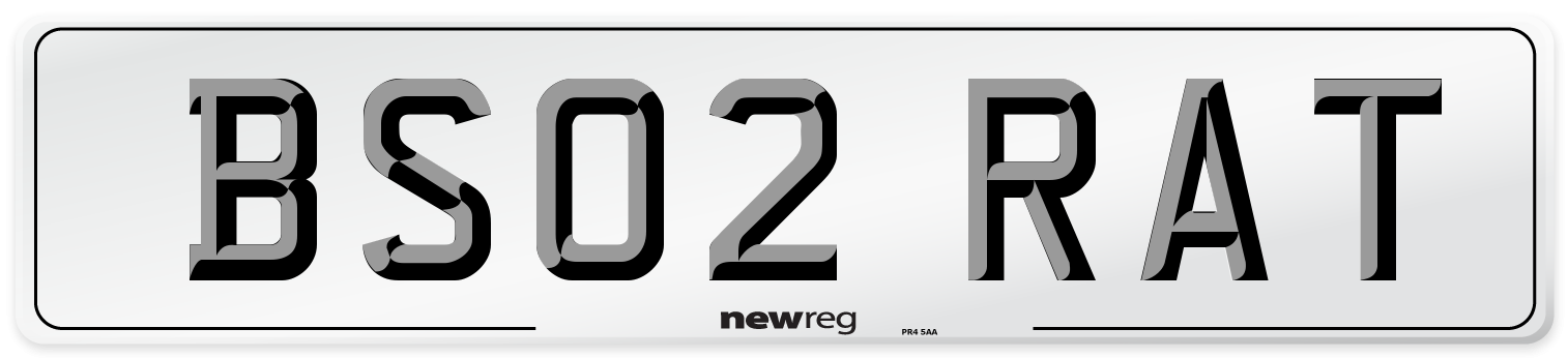 BS02 RAT Number Plate from New Reg